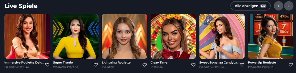 Tischspiele und Live-Casino