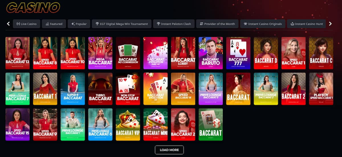 Instant Casino Baccarat