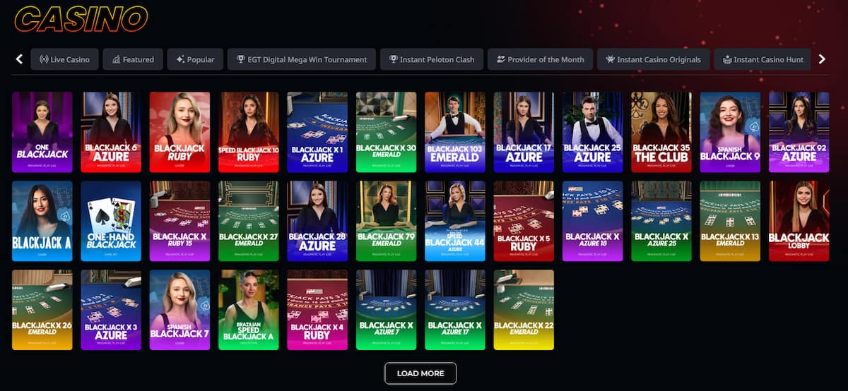 Instant Casino Blackjack