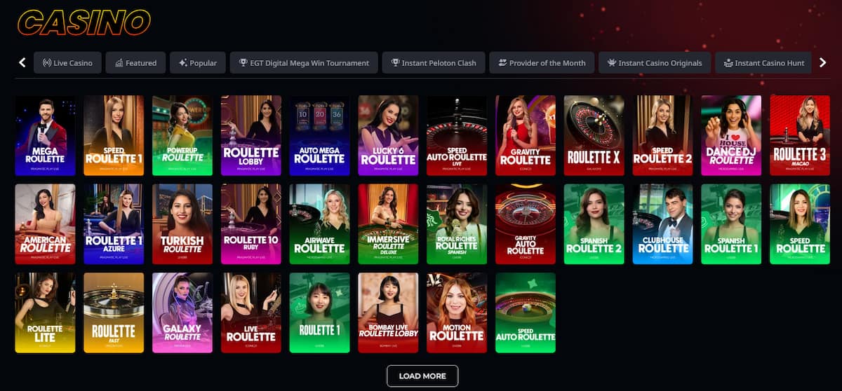 Instant Casino Live Roulette